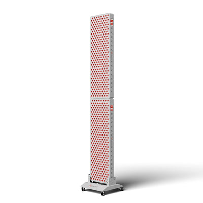 Liroma PrimeFORCE Multi Gen5 Rotlichtlampe: zwei übereinander montierte Panels auf einem fahrbaren Bodenständer