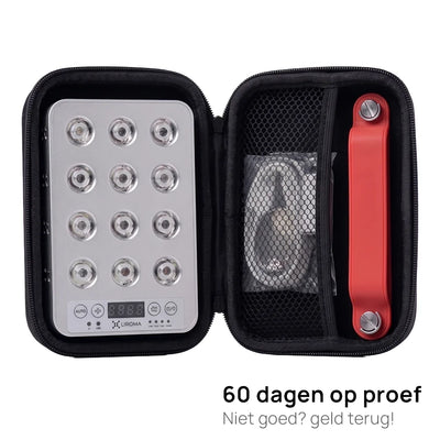 Liroma Portable Prime im mitgelieferten Etui mit Kabel und Ständer